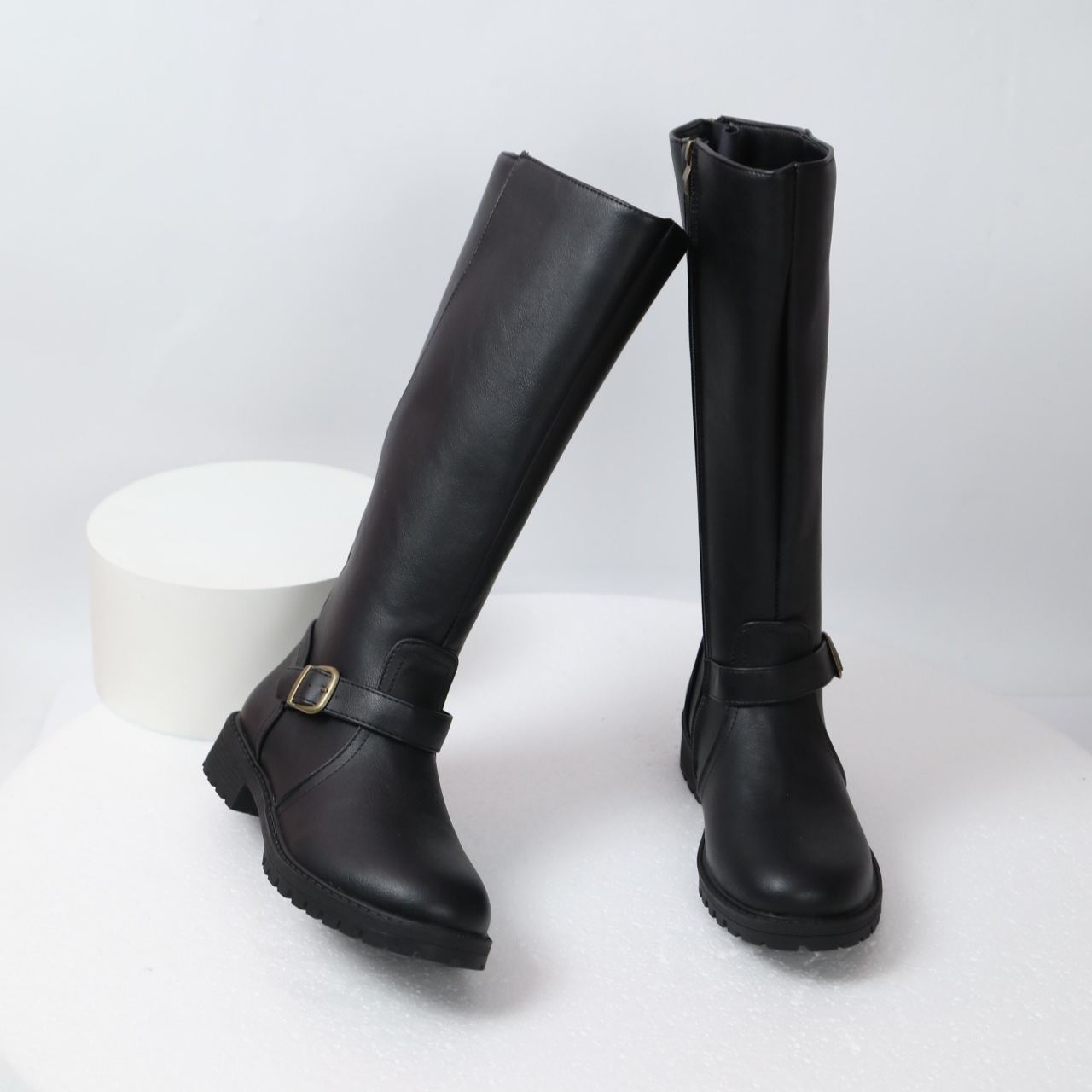 Women's Block-heel Side-zip Riding Boots