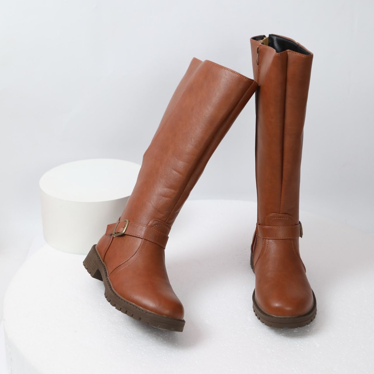 Women's Block-heel Side-zip Riding Boots
