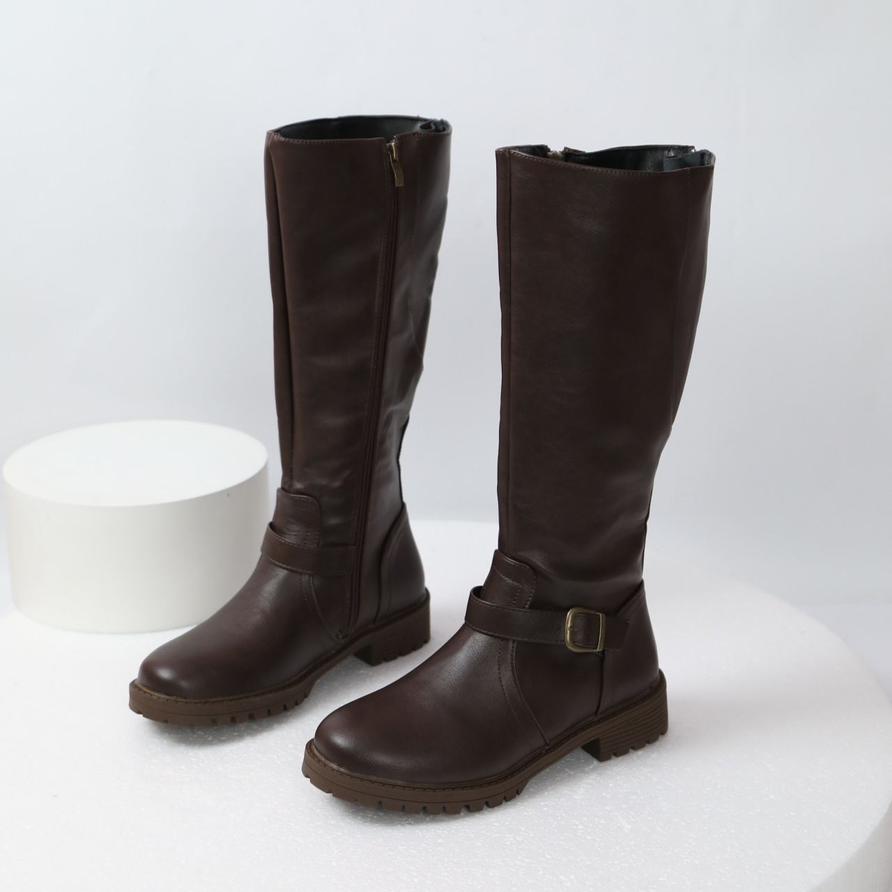 Women's Block-heel Side-zip Riding Boots