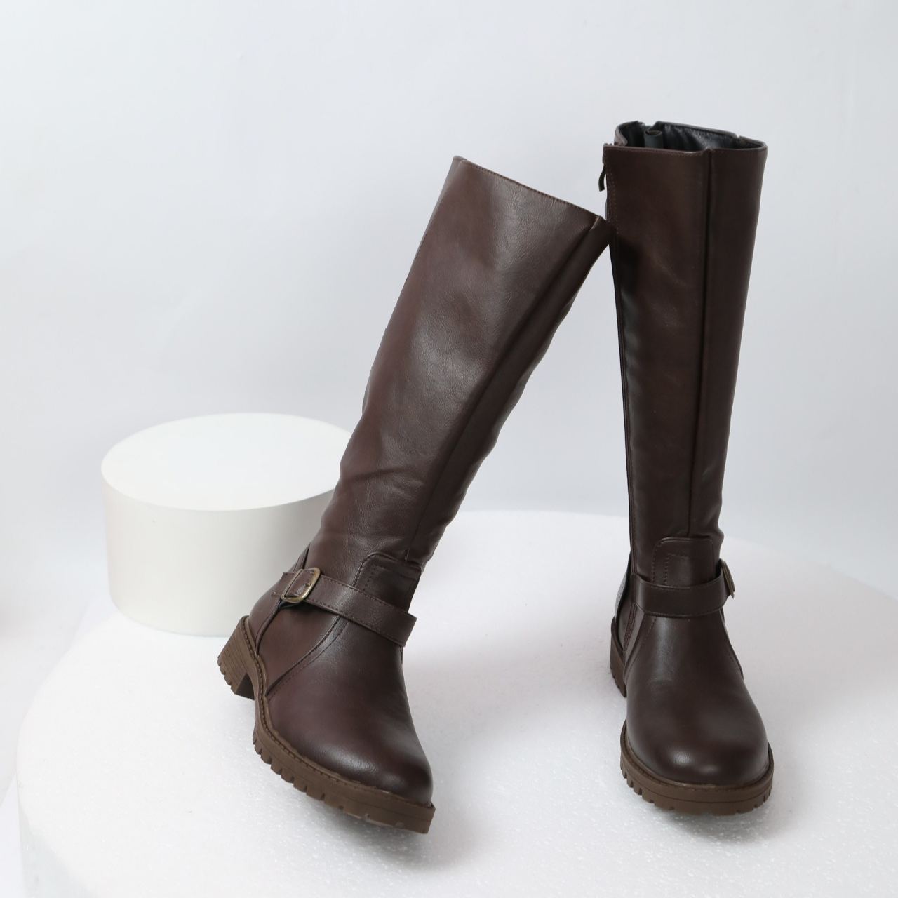 Women's Block-heel Side-zip Riding Boots