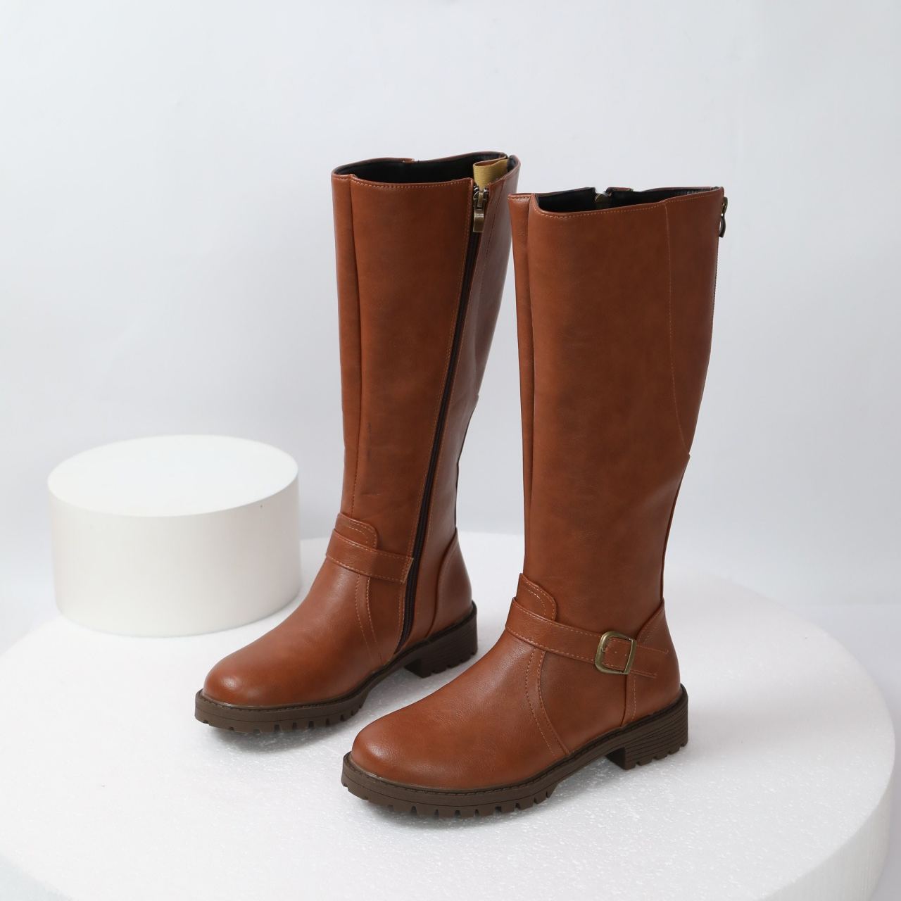Women's Block-heel Side-zip Riding Boots