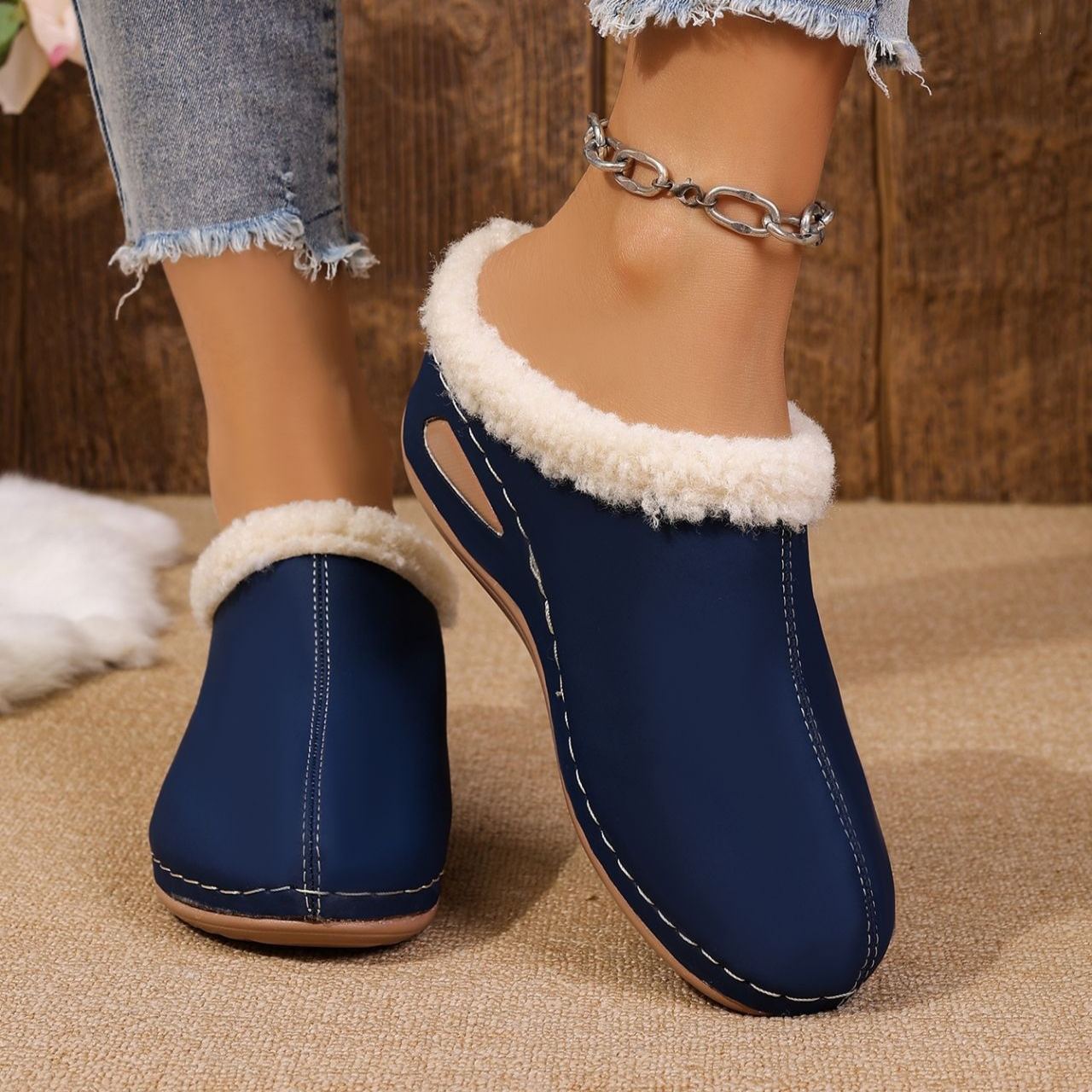 Women's Winter Plush-Lined Mules