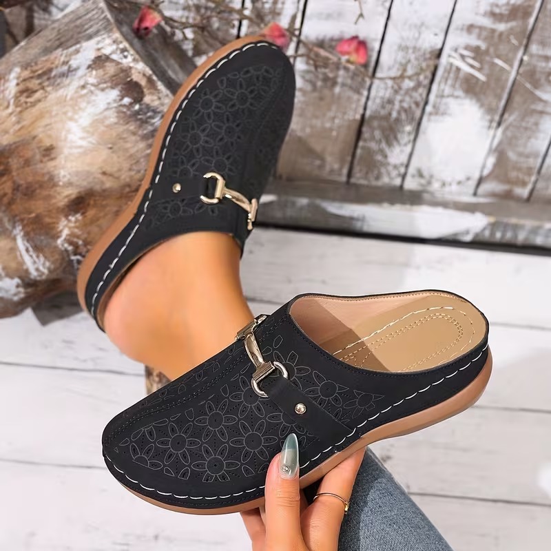 Women's Fashionable Casual Bohemian Style Mid-Heel Thick-Soled Shoes