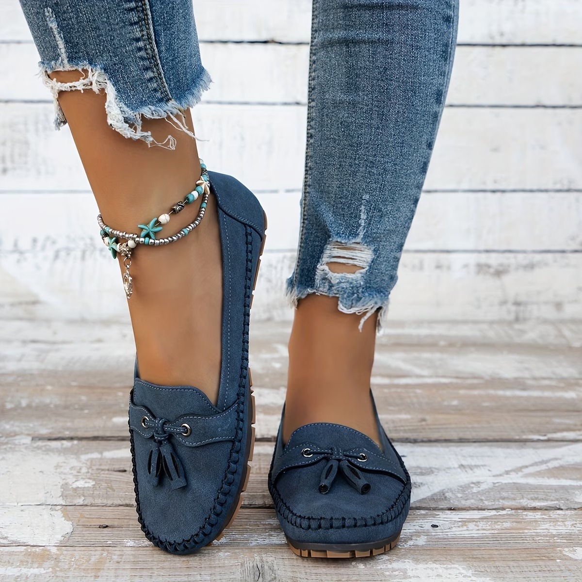 Women's Plus Size Wheat Ear Decoration Light And Comfortable Soft Loafers
