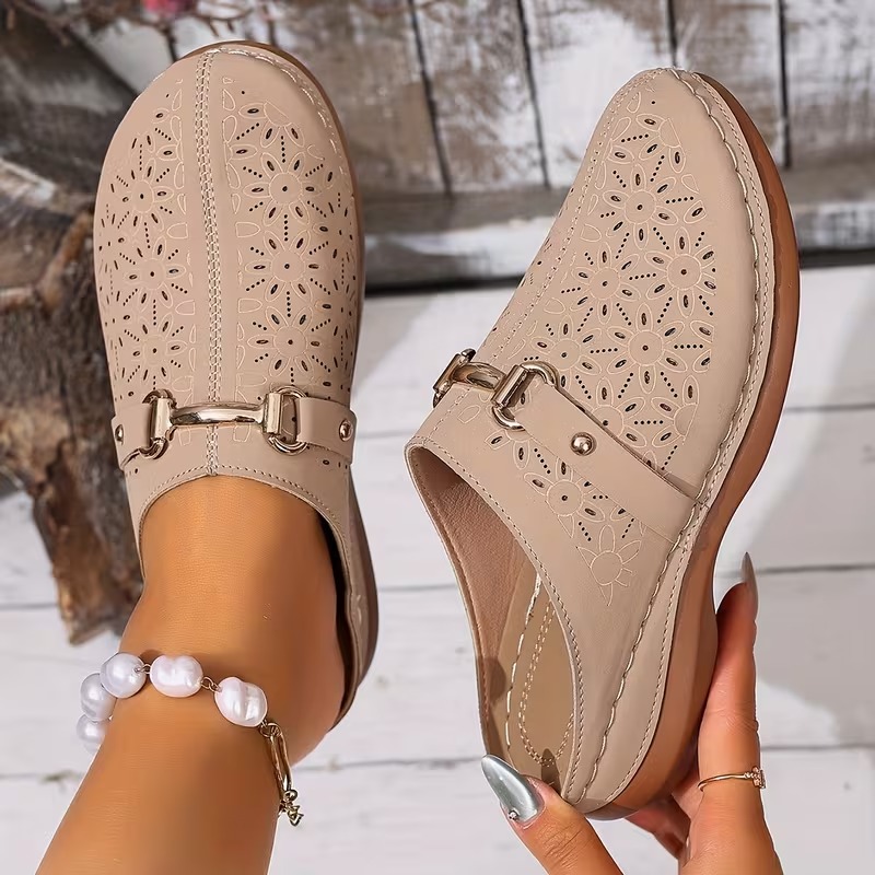 Women's Fashionable Casual Bohemian Style Mid-Heel Thick-Soled Shoes