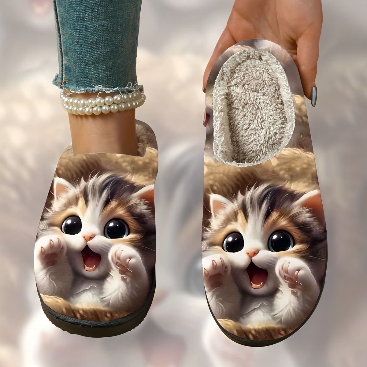  Women's Printed Animals Indoor Silent Slippers