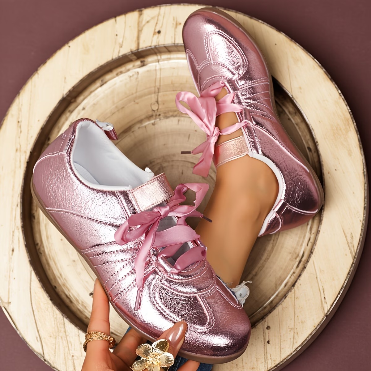 Women's Elegant Shiny Mirror Casual Shoes