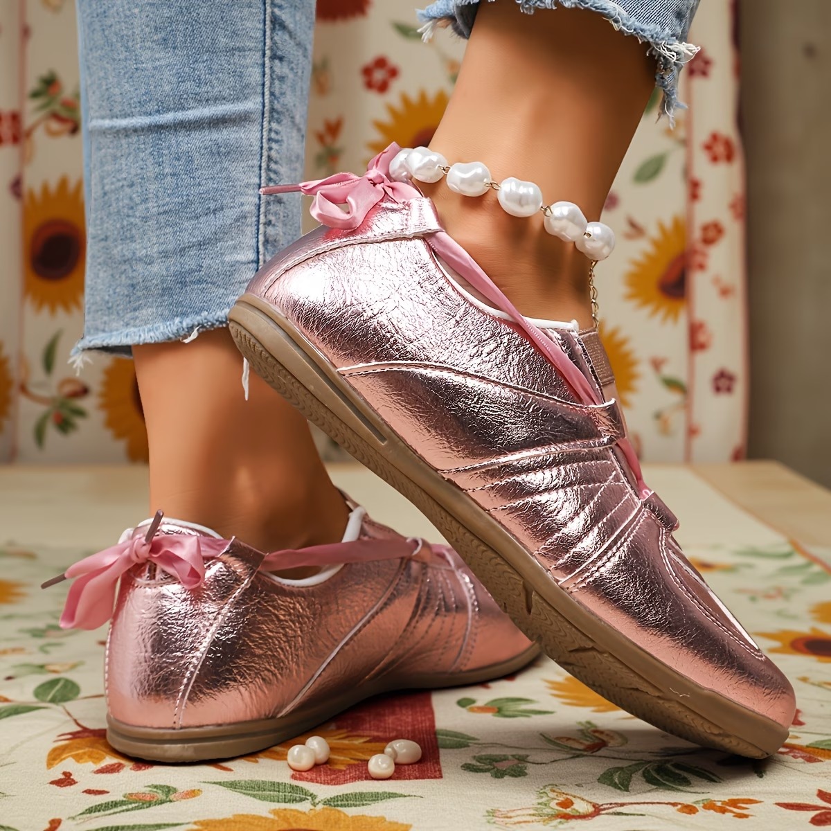 Women's Elegant Shiny Mirror Casual Shoes