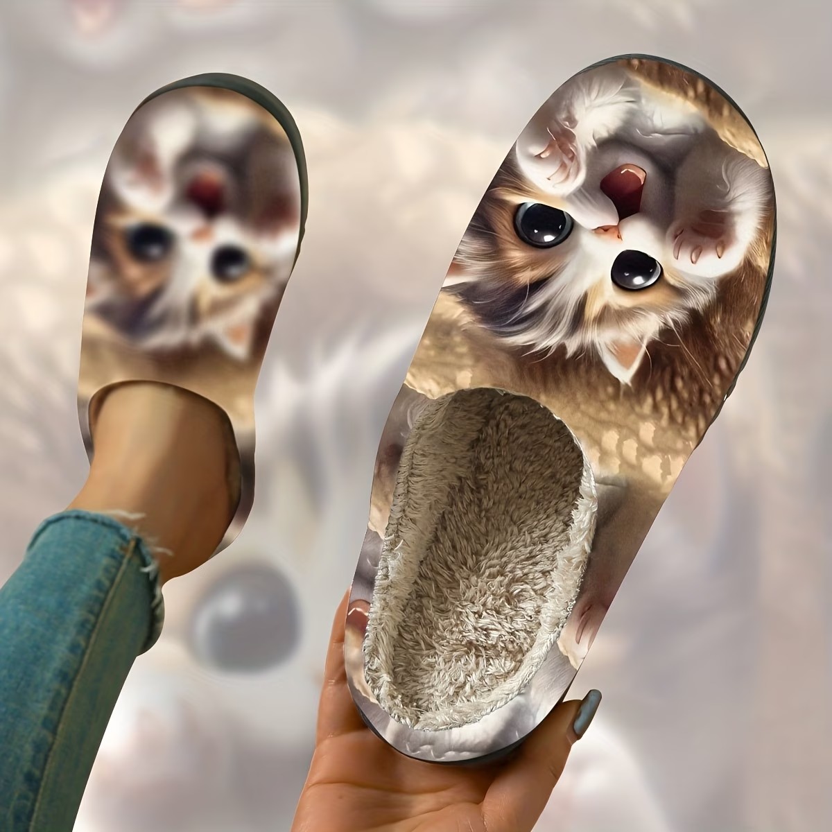  Women's Printed Animals Indoor Silent Slippers