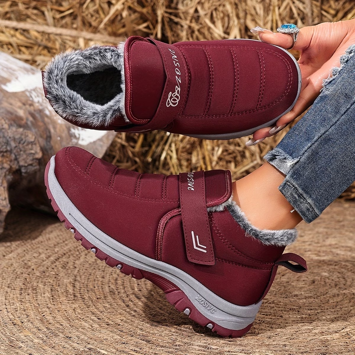 Women's Heavy-Duty Slip-Resistant with PVC Sole & Insulated Warm Lining Short Boots