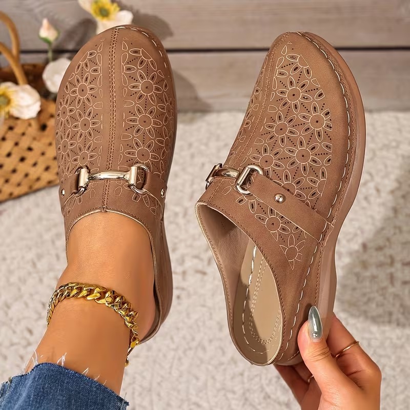 Women's Fashionable Casual Bohemian Style Mid-Heel Thick-Soled Shoes