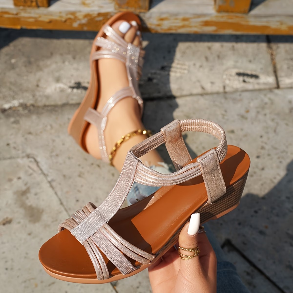 Women's Features Stylish One-Strap Casual Roman Sandals