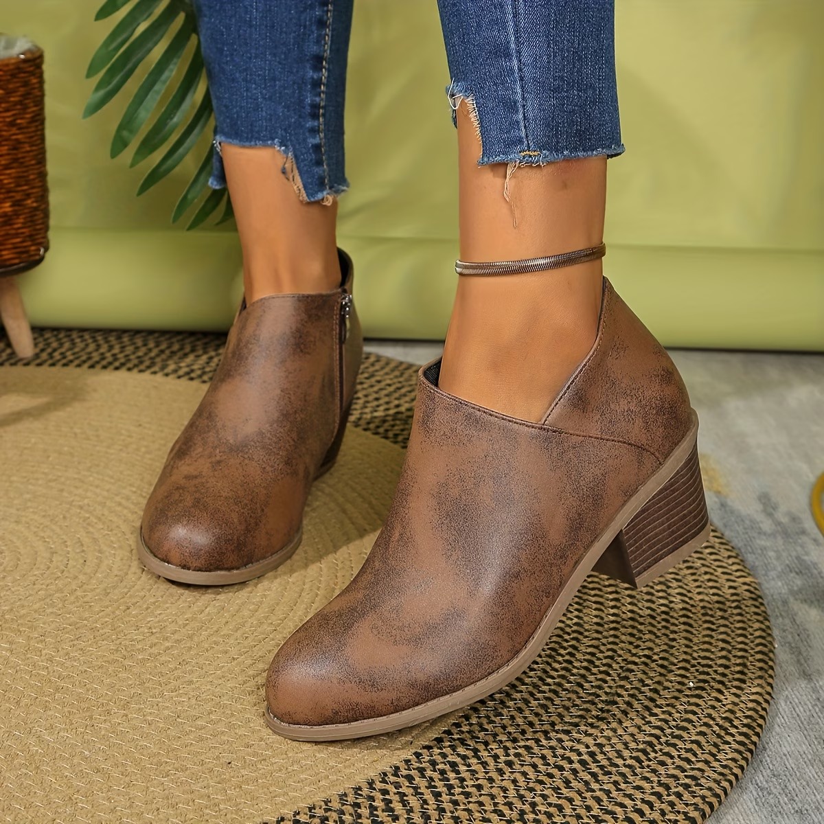 Women's Classic American Western Style Ankle Boots