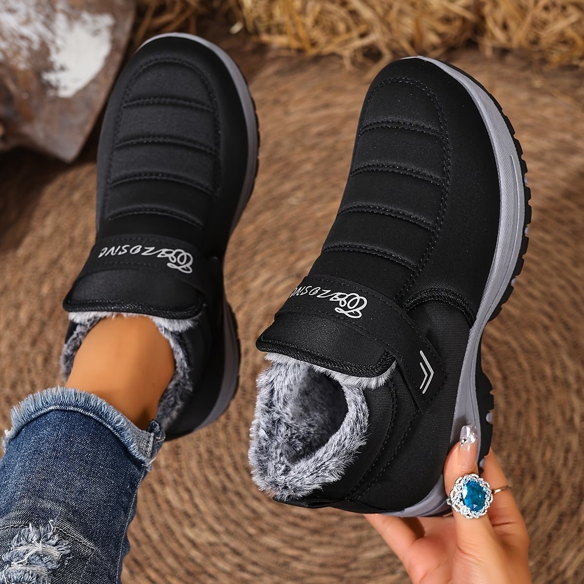 Women's Heavy-Duty Slip-Resistant with PVC Sole & Insulated Warm Lining Short Boots