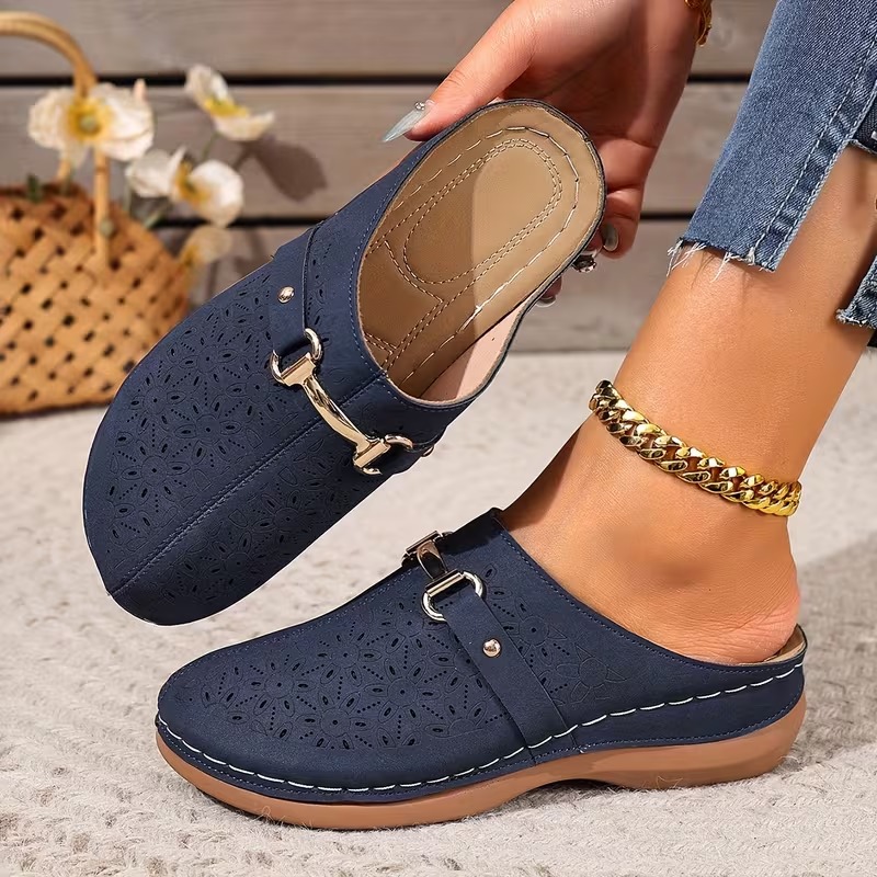 Women's Fashionable Casual Bohemian Style Mid-Heel Thick-Soled Shoes