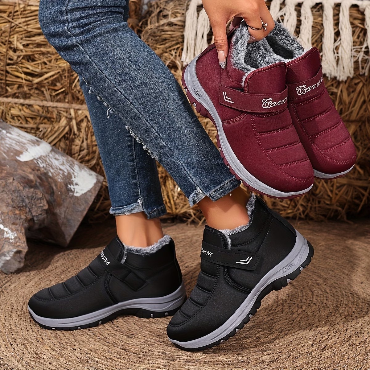 Women's Heavy-Duty Slip-Resistant with PVC Sole & Insulated Warm Lining Short Boots