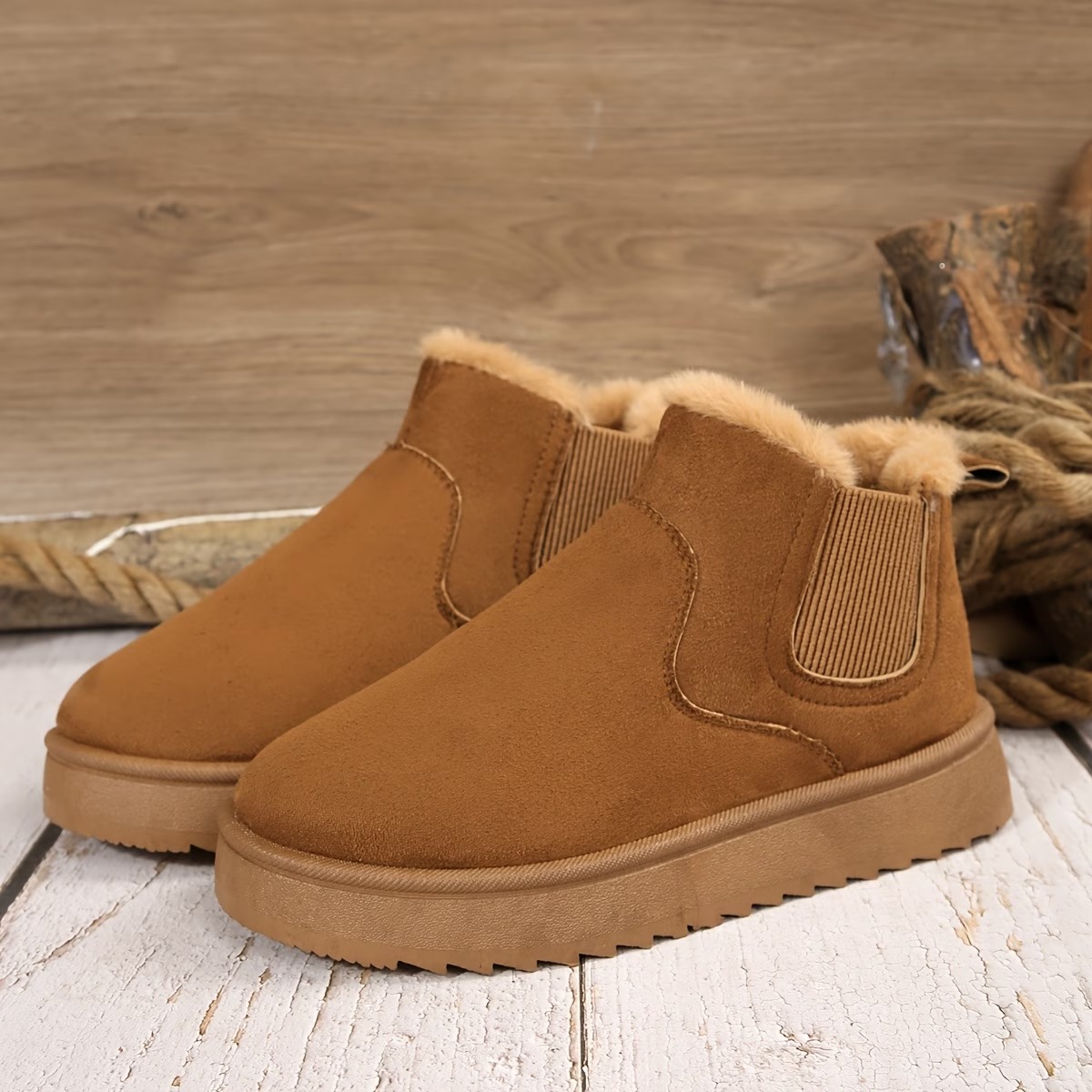 Women's Soft Fuzzy Collar Comfortable Elegant Ankle Boots 
