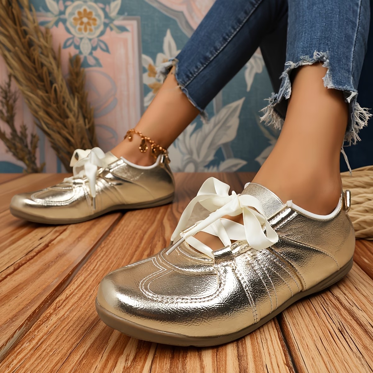Women's Elegant Shiny Mirror Casual Shoes
