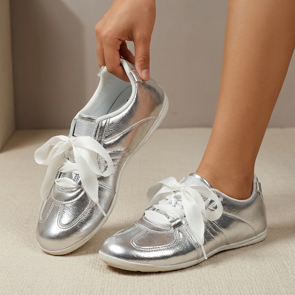Women's Elegant Shiny Mirror Casual Shoes