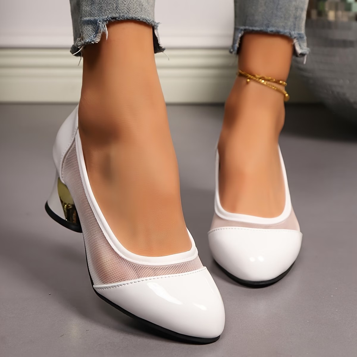 Women's Elegant Round-Toe Chunky Heel Shoes