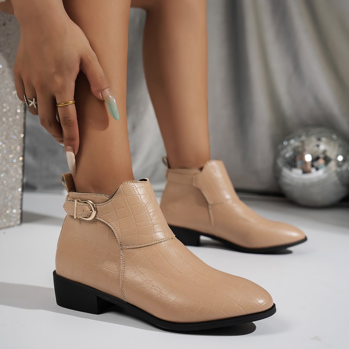 Women's Easy Classic Design Pointed Toe Genuine Ankle Boots