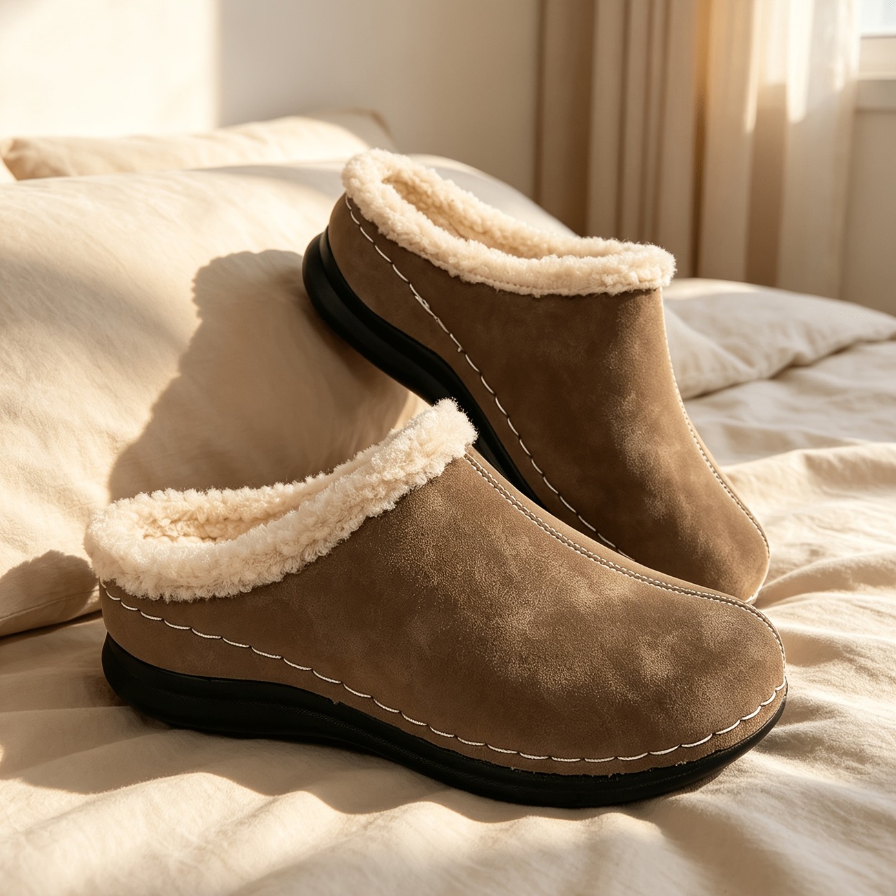 Women's Winter Plush-Lined Mules