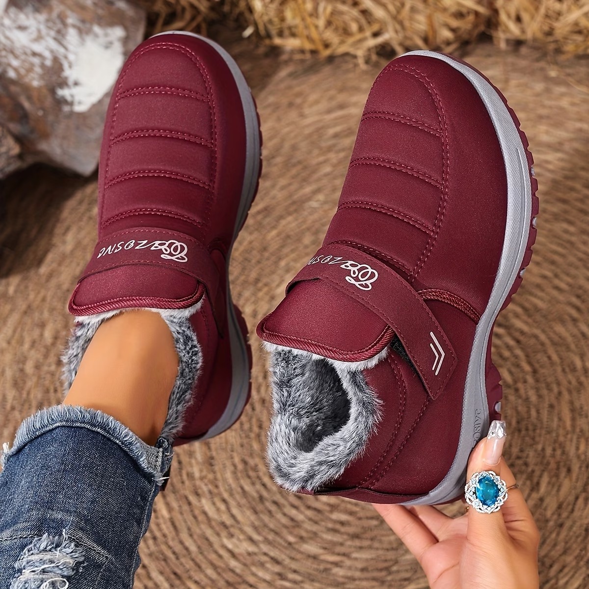Women's Heavy-Duty Slip-Resistant with PVC Sole & Insulated Warm Lining Short Boots