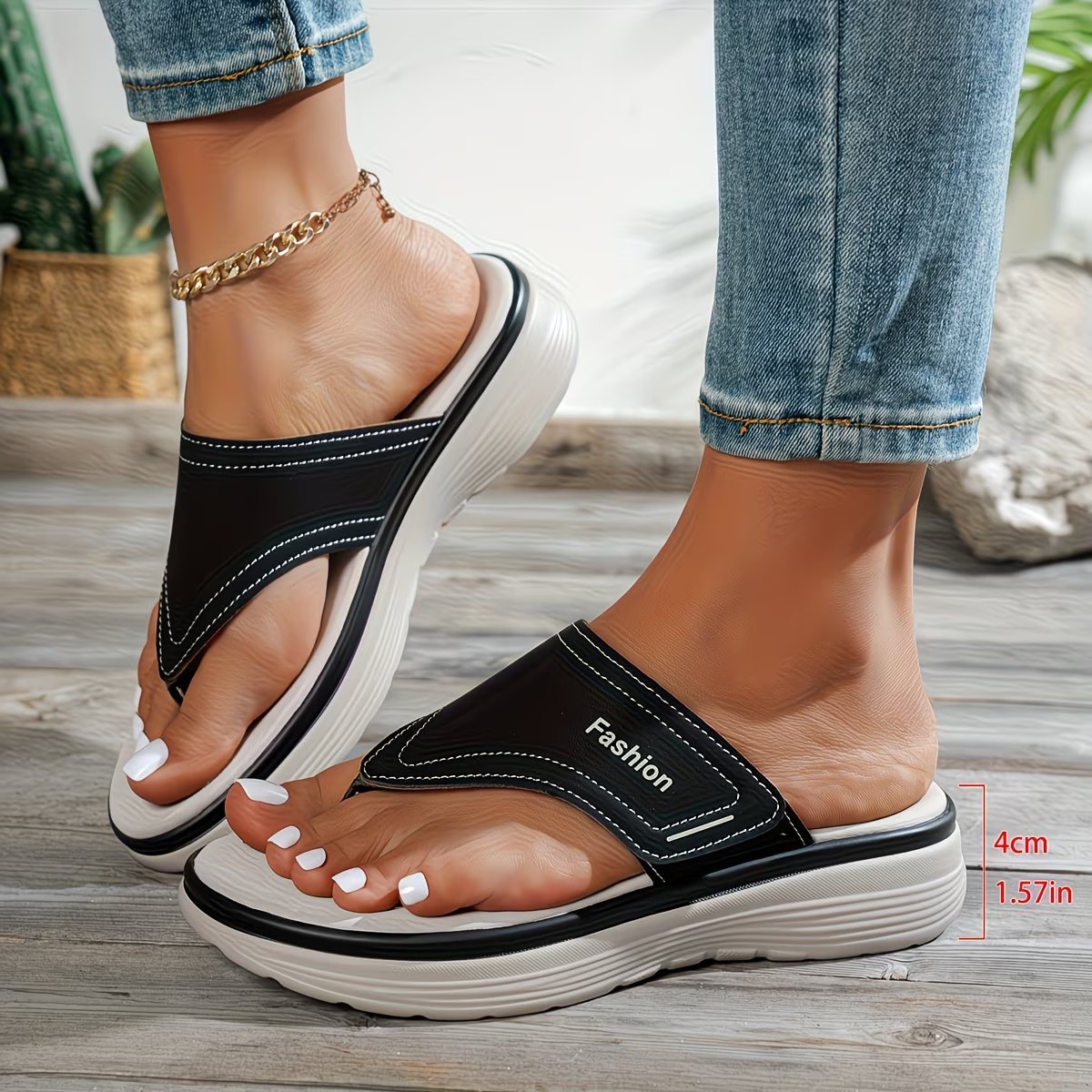 Women's Fashionable And Comfortable Thick-Soled Flip-Flops