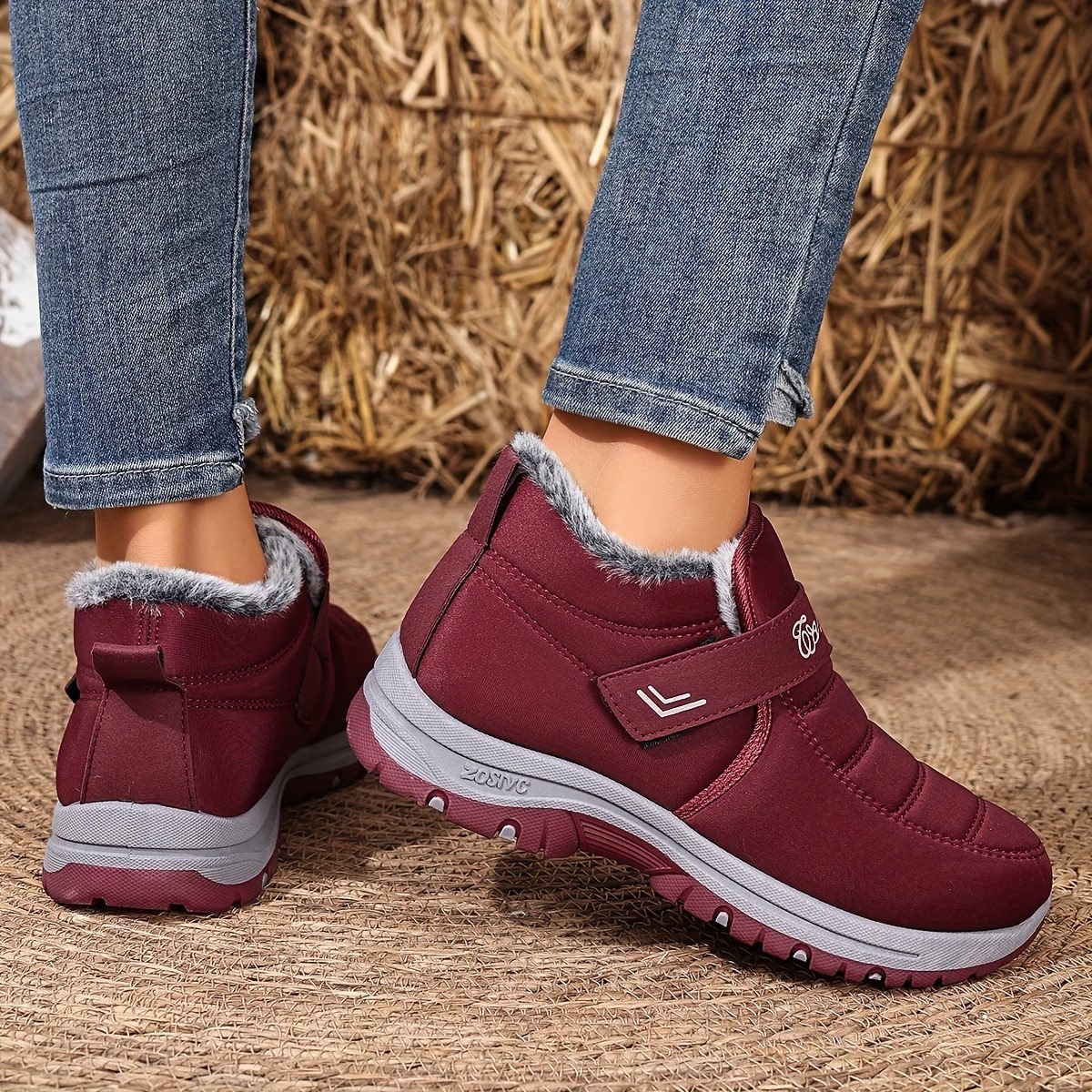 Women's Heavy-Duty Slip-Resistant with PVC Sole & Insulated Warm Lining Short Boots