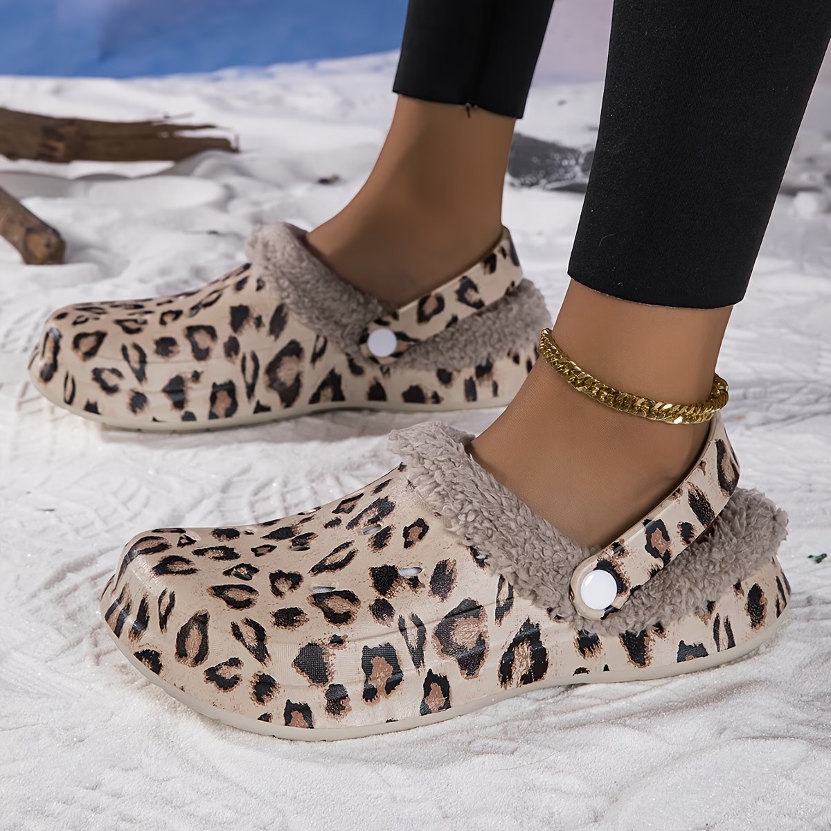Women's Leopard Thickened Plush-Lined Mules