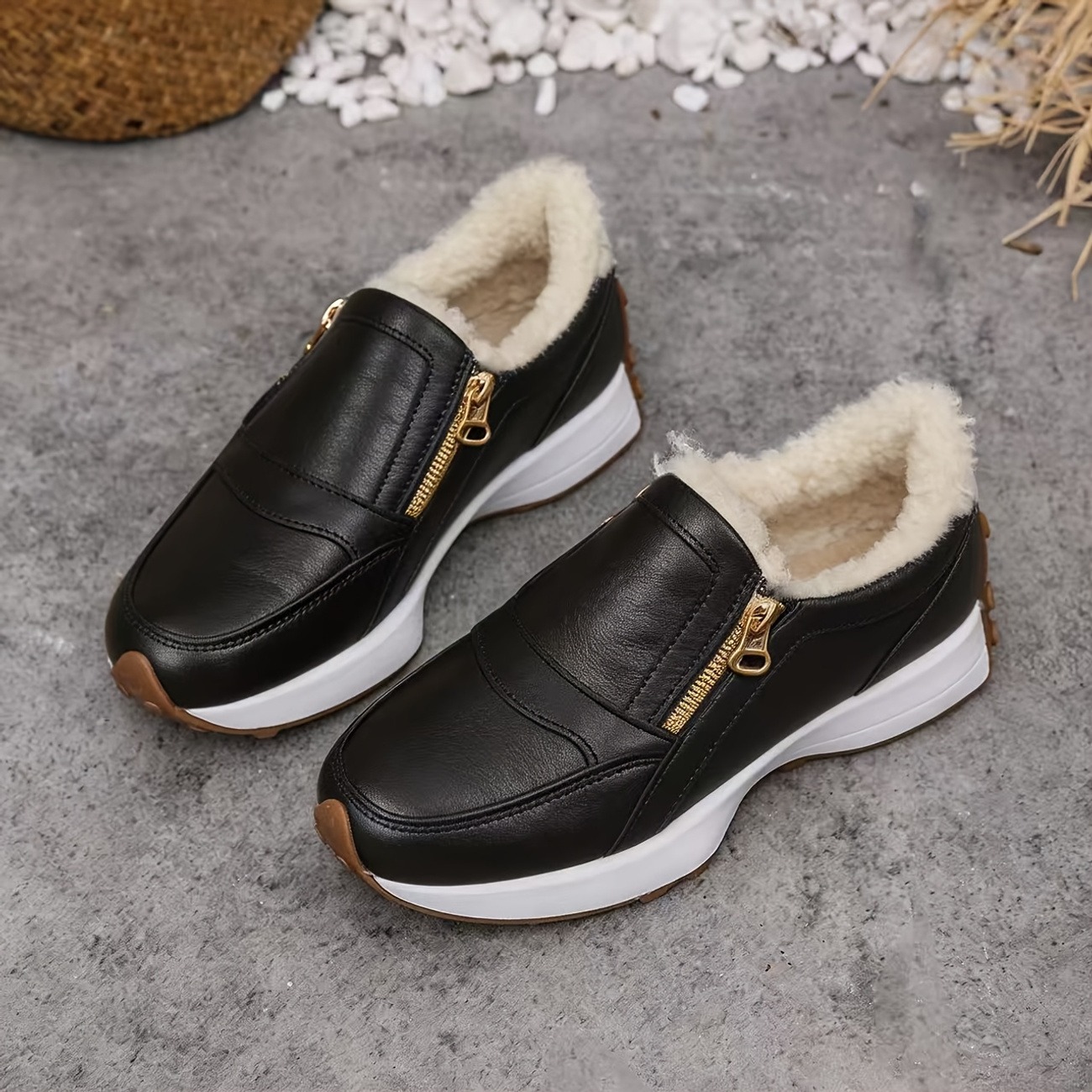 Women's Lazy Double-Zip Warm Casual Shoes