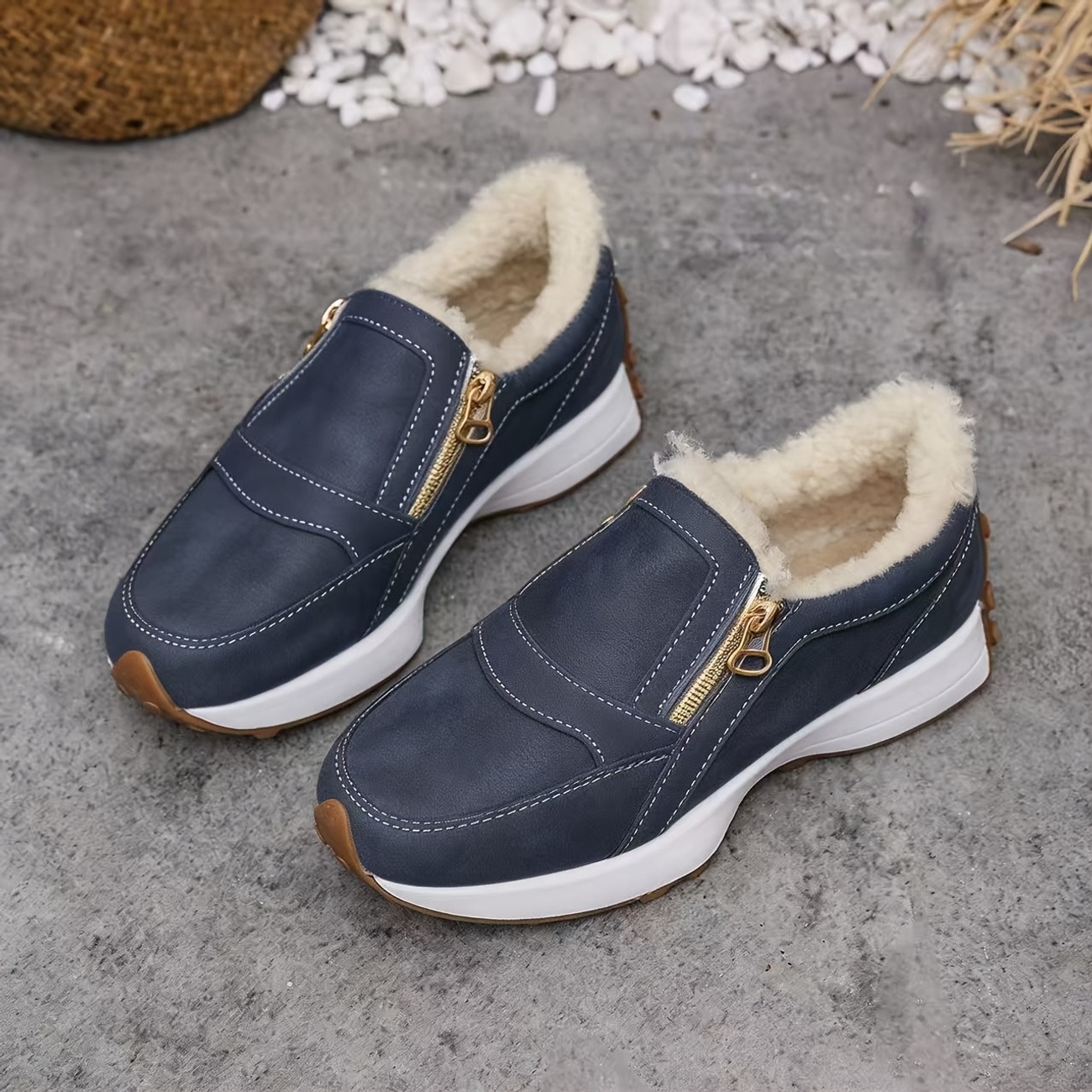 Women's Lazy Double-Zip Warm Casual Shoes