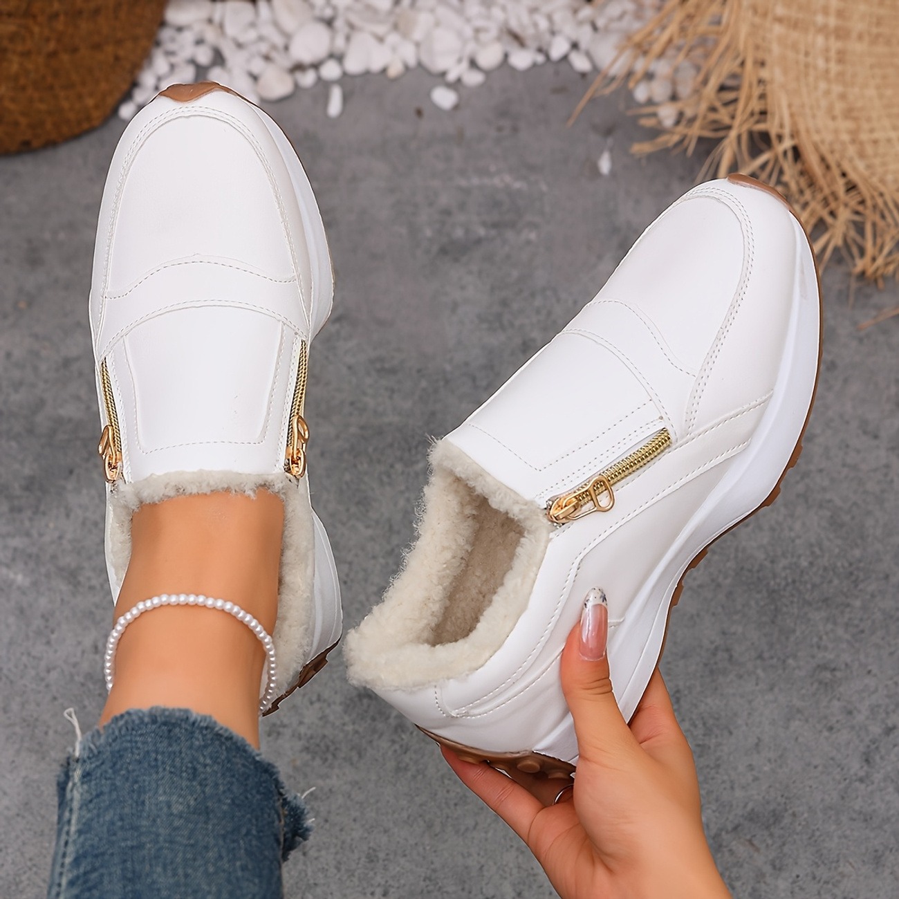 Women's Lazy Double-Zip Warm Casual Shoes