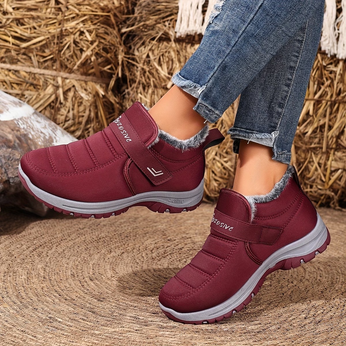 Women's Heavy-Duty Slip-Resistant with PVC Sole & Insulated Warm Lining Short Boots