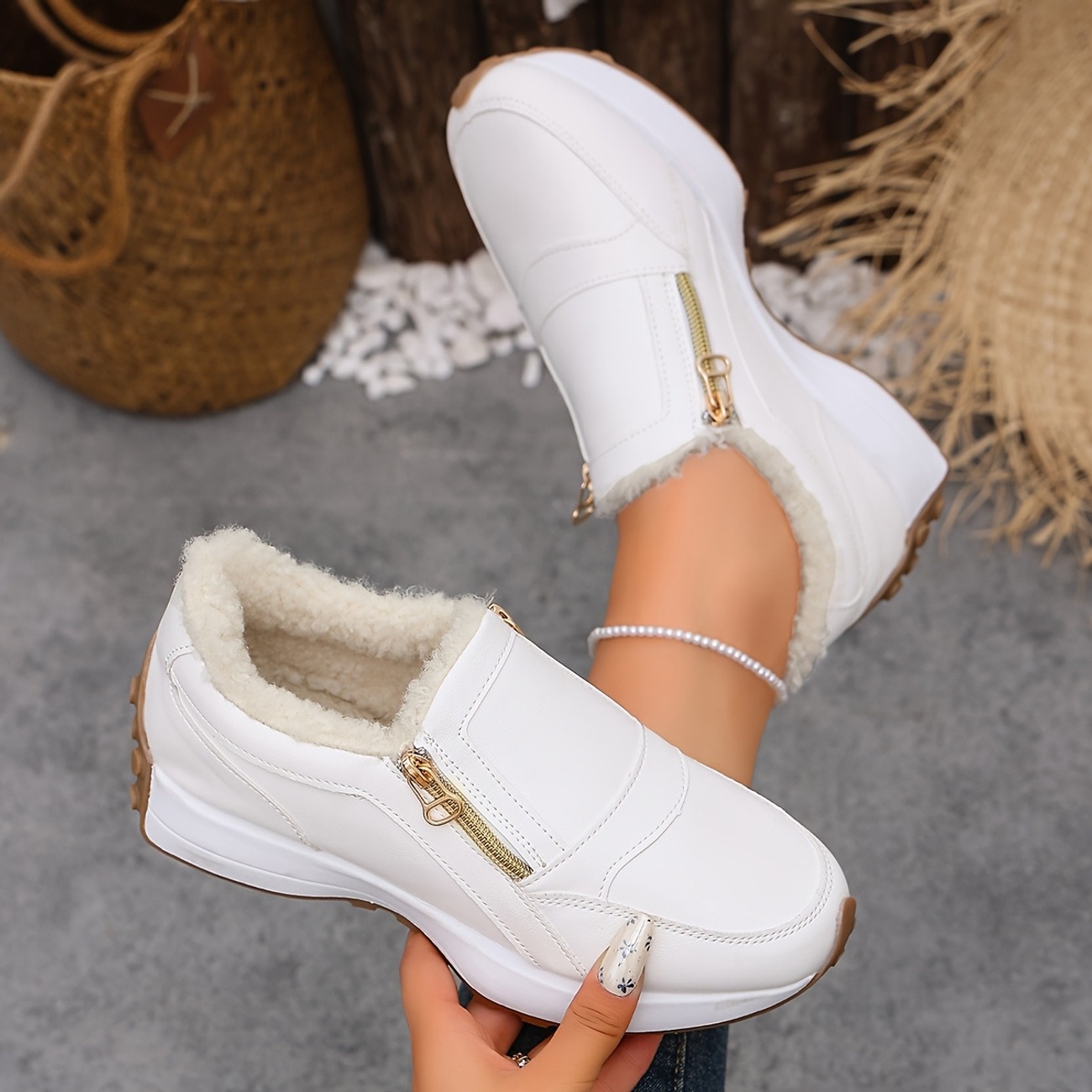 Women's Lazy Double-Zip Warm Casual Shoes