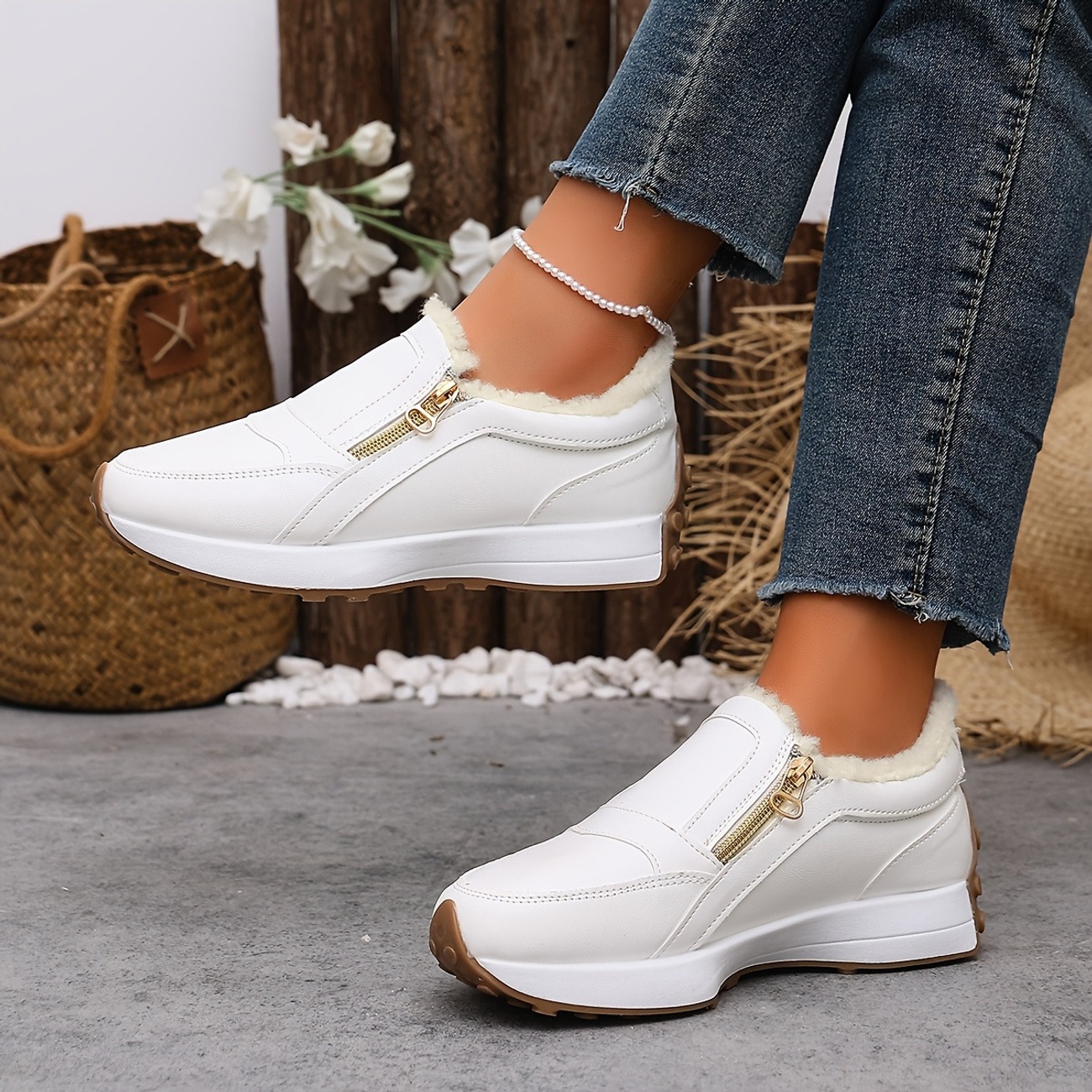 Women's Lazy Double-Zip Warm Casual Shoes
