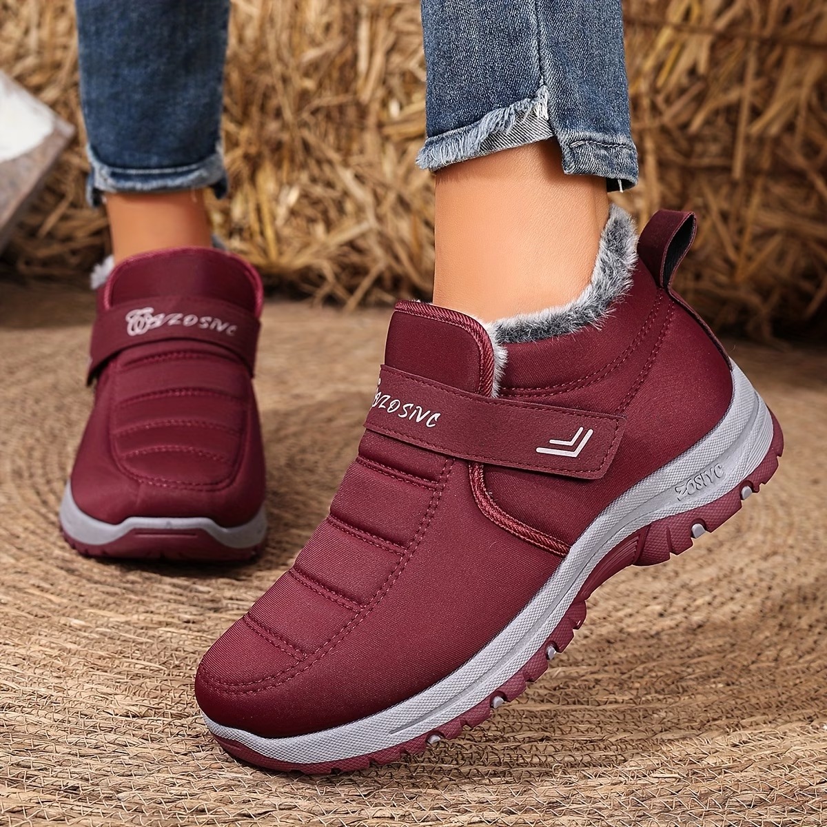 Women's Heavy-Duty Slip-Resistant with PVC Sole & Insulated Warm Lining Short Boots