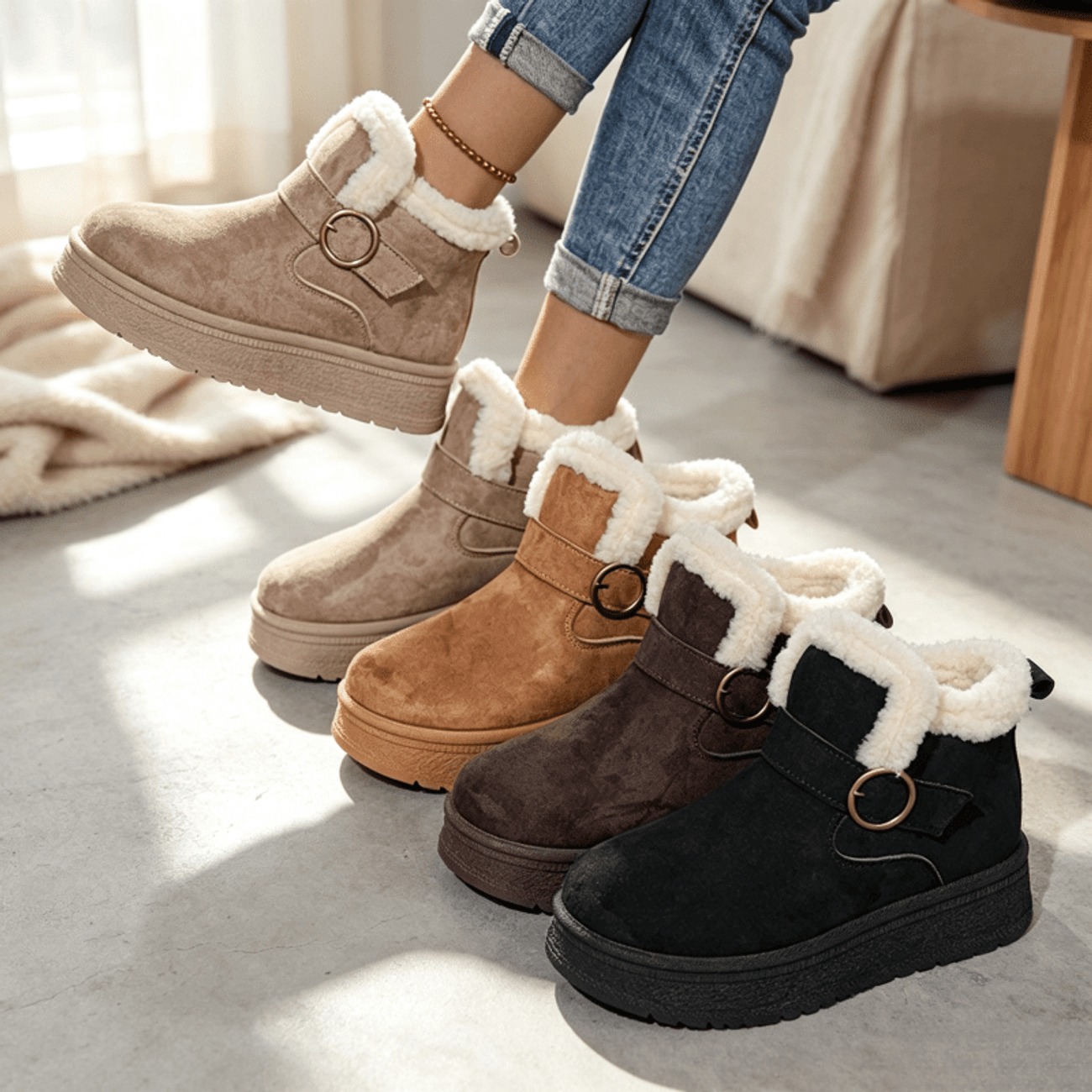 Women's Height-Increasing Casual Plush Snow Boots 