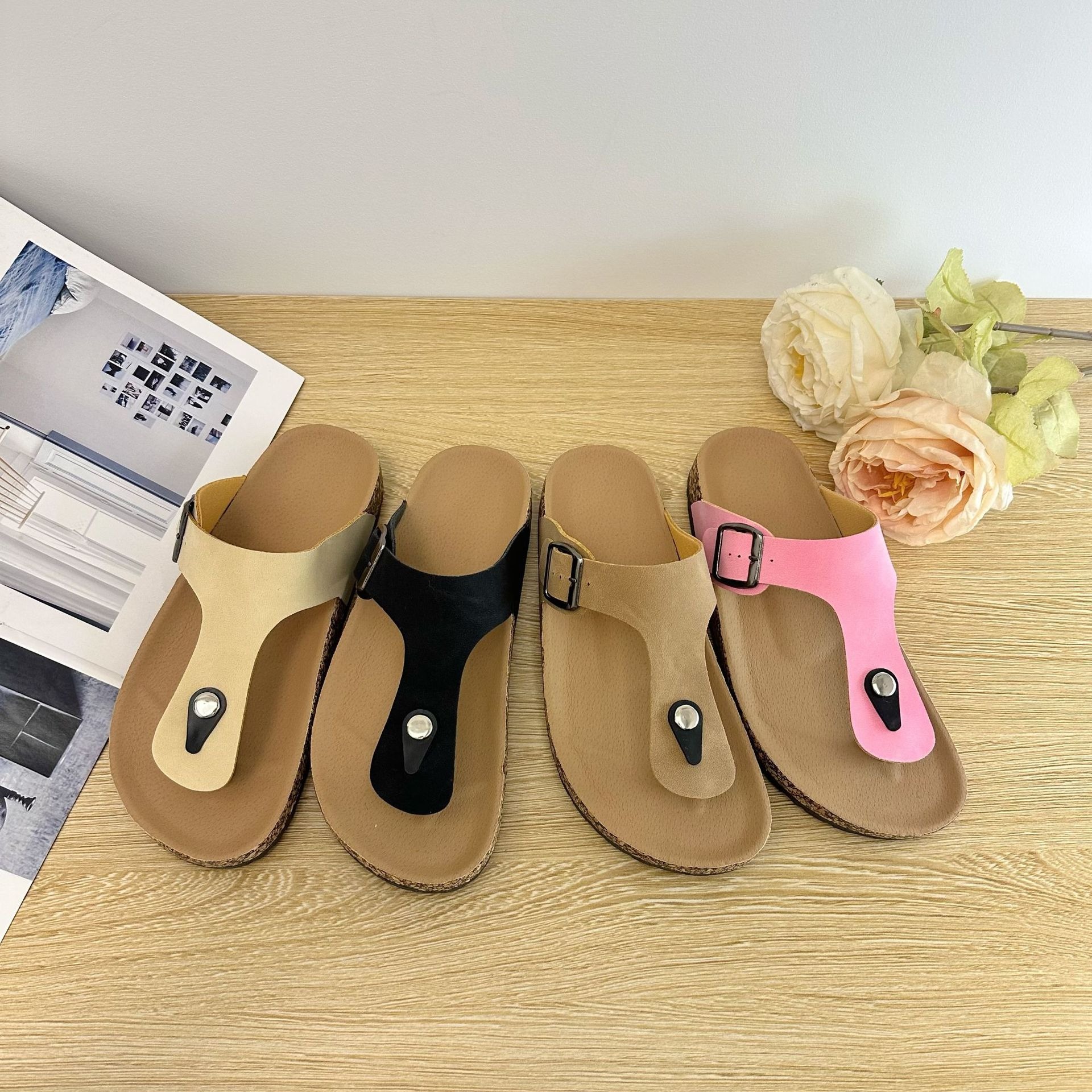 Women's Plus Size Cork Slippers