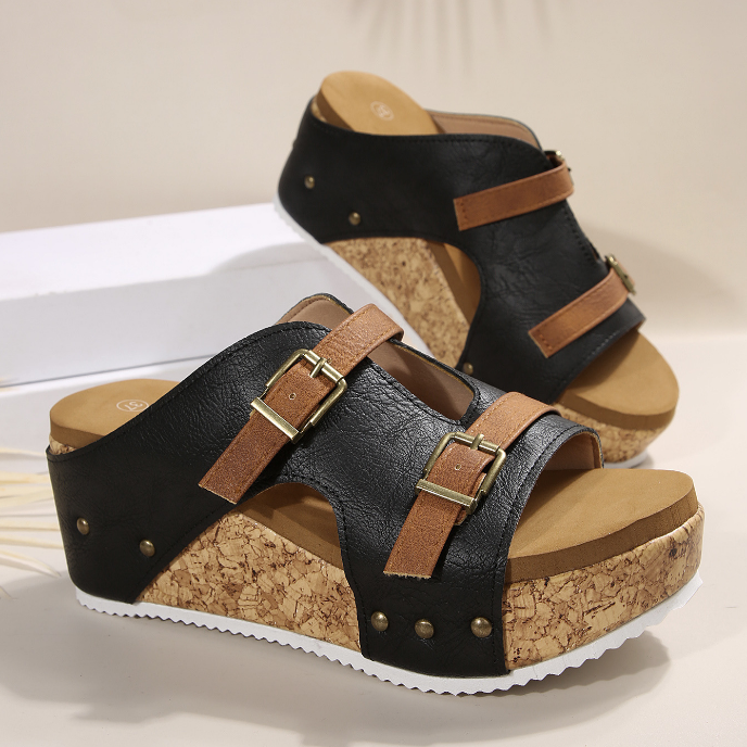 Summer New Style Buckle Light Foam Bottom Beach Open Toe Shoes
