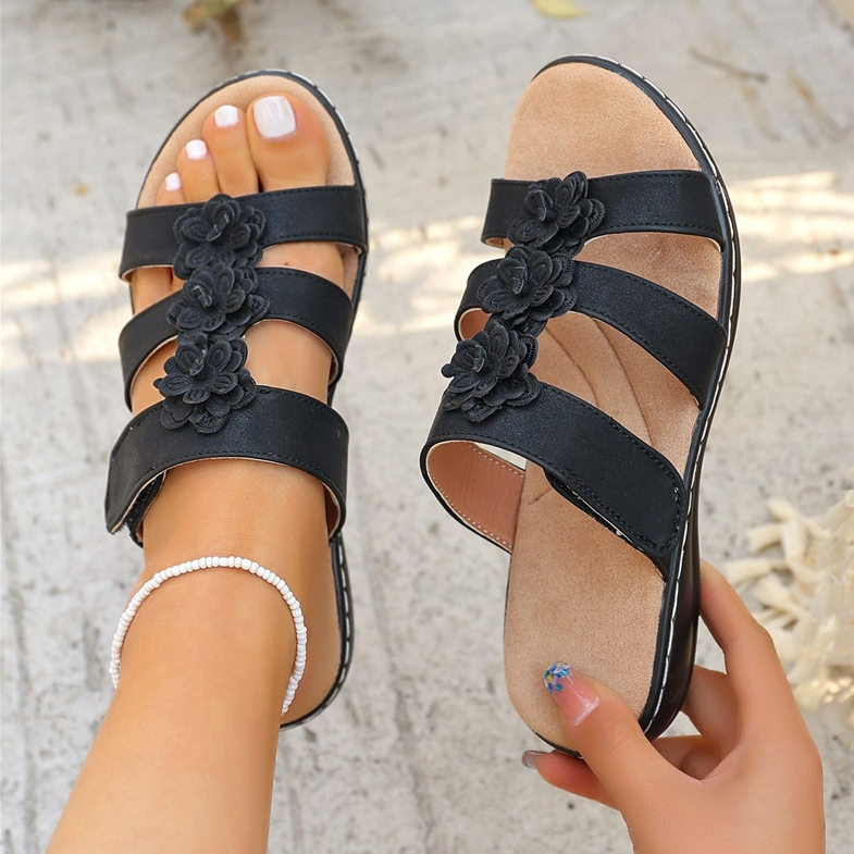 Women's Summer Flat Lightweight and Breathable Sandals , Casual Outdoor Shoes for Commuting or Vacation