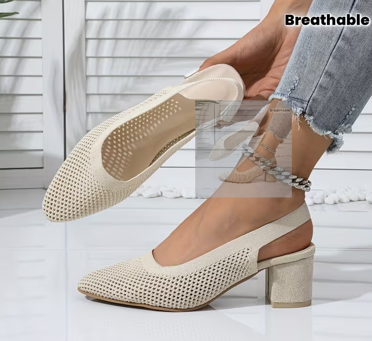 Breathable High-Heel Slipper Sandals for Women