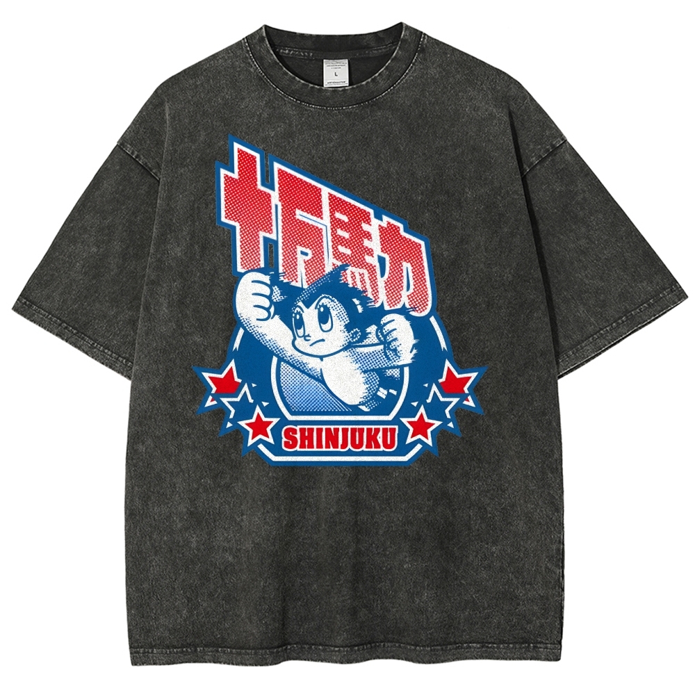 SHINJUKU Washed Vintage Short Sleeves T-Shirt