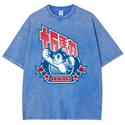 SHINJUKU Washed Vintage Short Sleeves T-Shirt