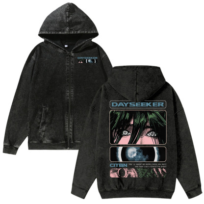 Unisex Dayseeker Washed Cotton Zipper Hooded Sweatshirt