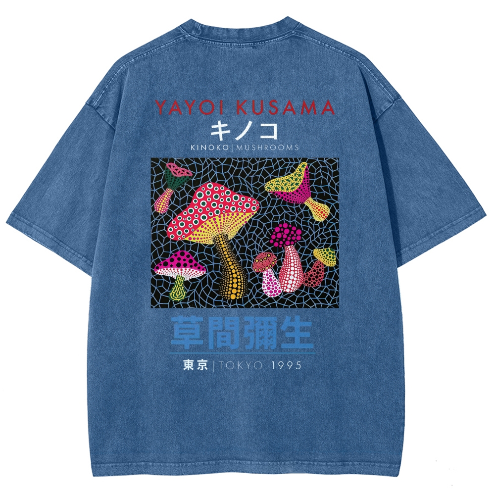 Mushrooms red Unisex Fit Washed T-Shirt