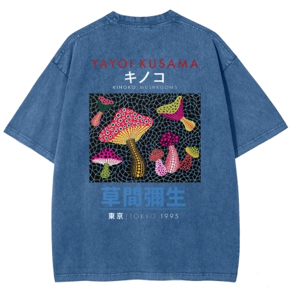 Mushrooms red Unisex Fit Washed T-Shirt