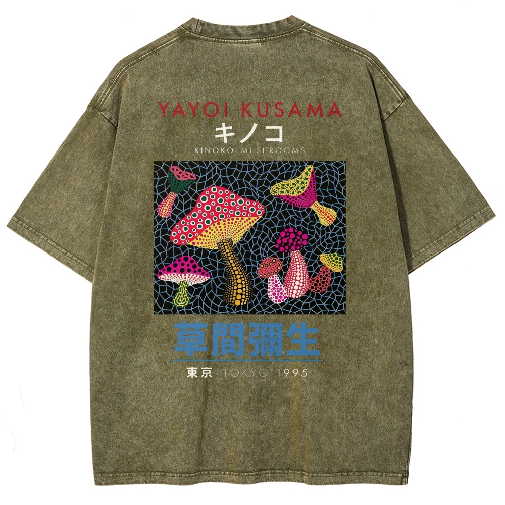 Mushrooms red Unisex Fit Washed T-Shirt