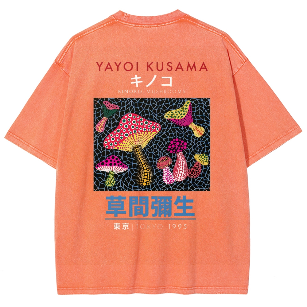 Mushrooms red Unisex Fit Washed T-Shirt