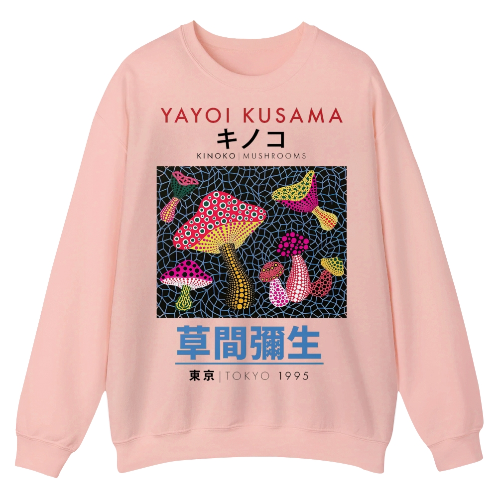 Pink Mushrooms Crew Neck Sweatshirt